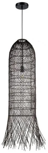 Κρεμαστό Φωτιστικό Οροφής Ε27 Φ27cm Rattan Πλέγμα Sunlight-VENTO-27-B-Μαύρο VENTO-27-B