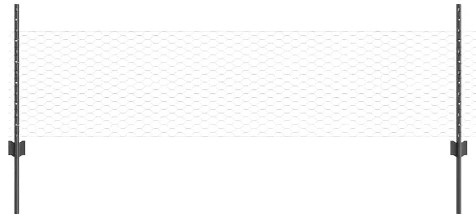 vidaXL Σετ Φράχτη Γκρι 50x2500 εκ. Μέταλλο