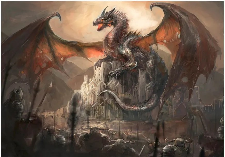 Αυτοκόλλητη φωτοταπετσαρία - Dragon castle - 245x175