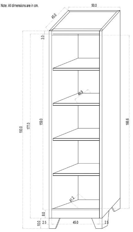 Ντουλάπα KOYA Μεταλλική Ανοιχτό Γκρί 50x45x190 εκ. 50x45x190 εκ.