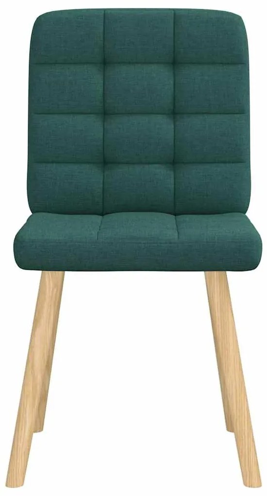 vidaXL Καρέκλες Τραπεζαρίας 2 τεμ. Σκούρο Πράσινο Υφασμάτινες