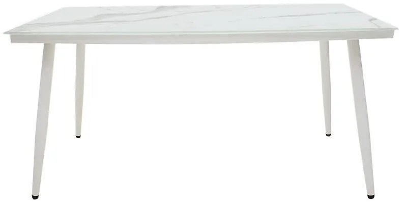 Τραπέζι Zeren μέταλλο λευκό-γυαλί 160x90x78εκ 160x90x79 εκ.