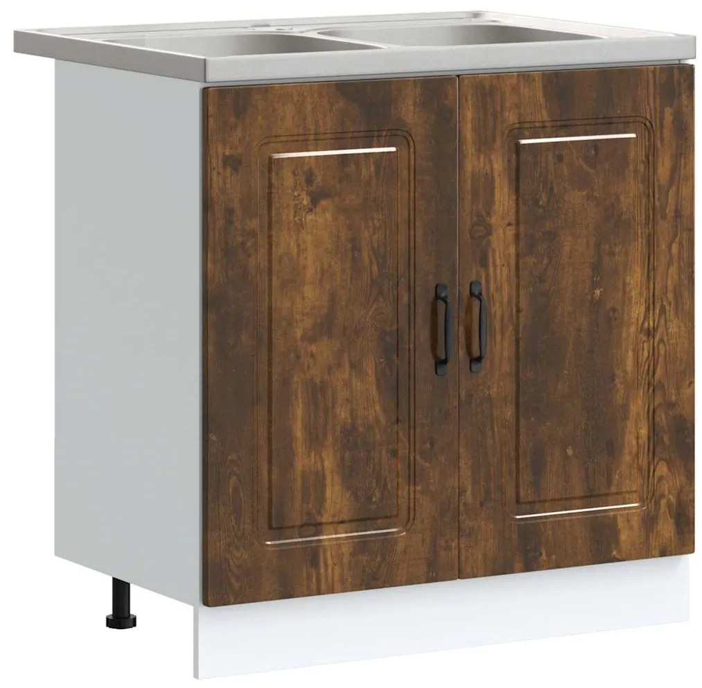 vidaXL Ντουλάπα Κουζίνας με αποθήκευση 2 pcs Καφέ 80 x 46 x 81.5 εκ