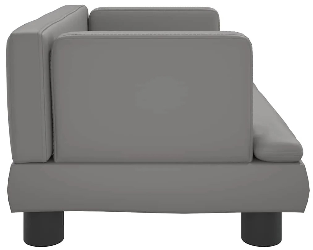 vidaXL Καναπές Παιδικός Γκρι 60 x 40 x 30 εκ. από Συνθετικό Δέρμα