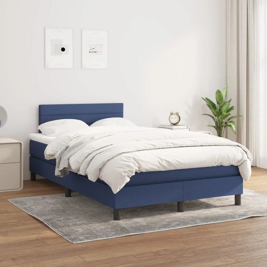 ΚΡΕΒΑΤΙ BOXSPRING ΜΕ ΣΤΡΩΜΑ ΜΠΛΕ 120X190 ΕΚ. ΥΦΑΣΜΑΤΙΝΟ 3269736