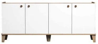 Μπουφές Lethak pakoworld σε oak-λευκή απόχρωση 180x41x78εκ