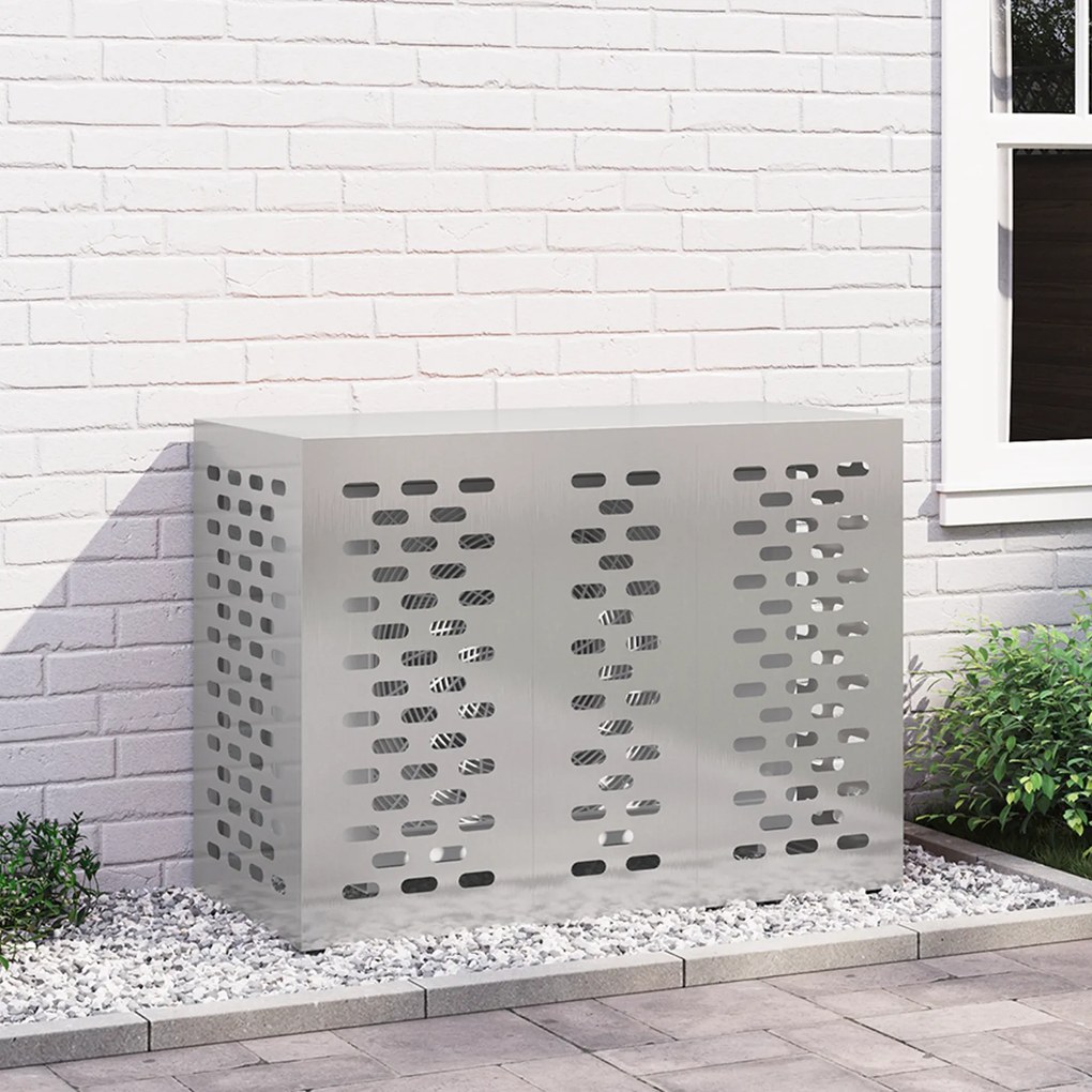 vidaXL Κάλυμμα Κλιματιστικού 110x50x80 εκ Ανοξείδωτο Ατσάλι
