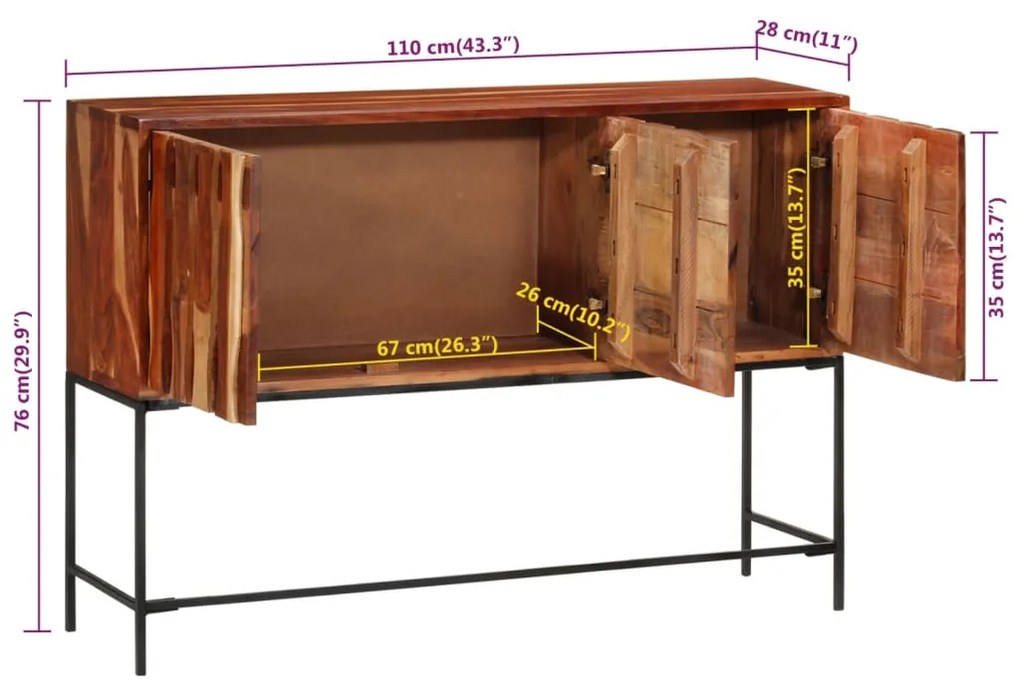 ΜΠΟΥΦΕΣ 110 X 28 X 76 ΕΚ. ΑΠΟ ΜΑΣΙΦ ΞΥΛΟ ΑΚΑΚΙΑΣ 351787