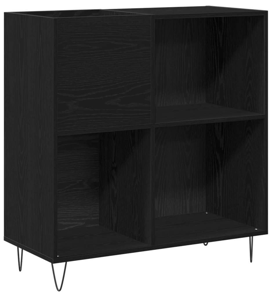 vidaXL Ντουλάπι Δισκοθήκης Μαύρη Δρυς 84.5x38x90 εκ. Επεξεργασμένο Ξύλο