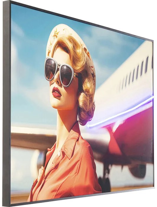 Πίνακας Καμβάς LED Jetset Lady Πολύχρωμος 120x3.5x80εκ. - Πολύχρωμο