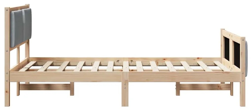 vidaXL Σκελετός Κρεβατιού με κεφαλάρι Ανοιχτό γκρι 120 x 200 cm ύφασμα