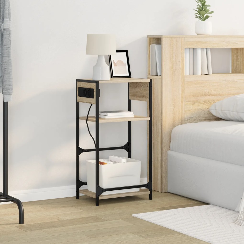vidaXL Κομοδίνο Sonoma Δρυς 40 x 27 x 76 εκ Επεξεργασμένο ξύλο