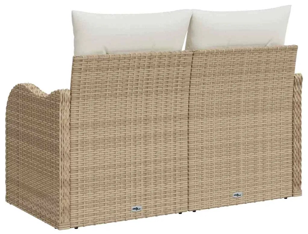 vidaXL Καναπές Κήπου με μαξιλάρι Μπεζ 121 x 62 x 69εκ συνθετικό ρατάν