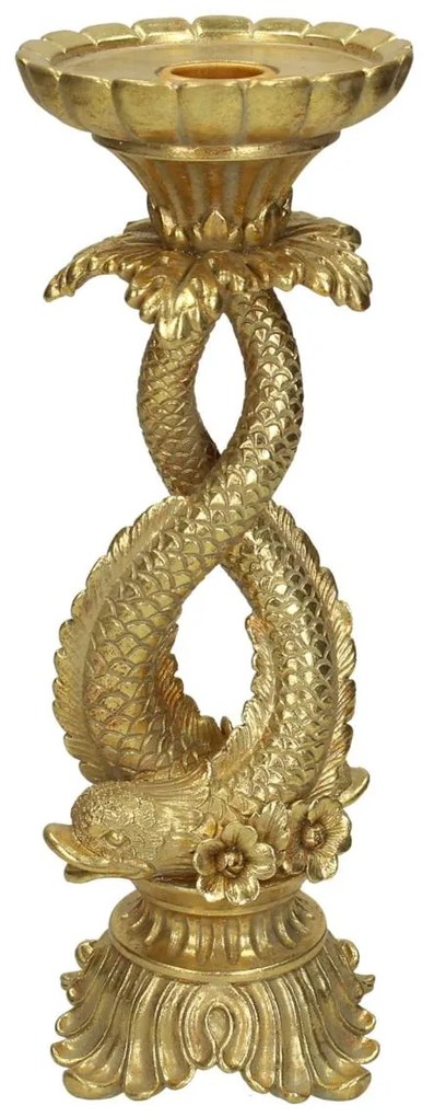 Κηροπήγιο ArteLibre Ψάρι Χρυσό Polyresin 10.5x10.5x27cm-05152085