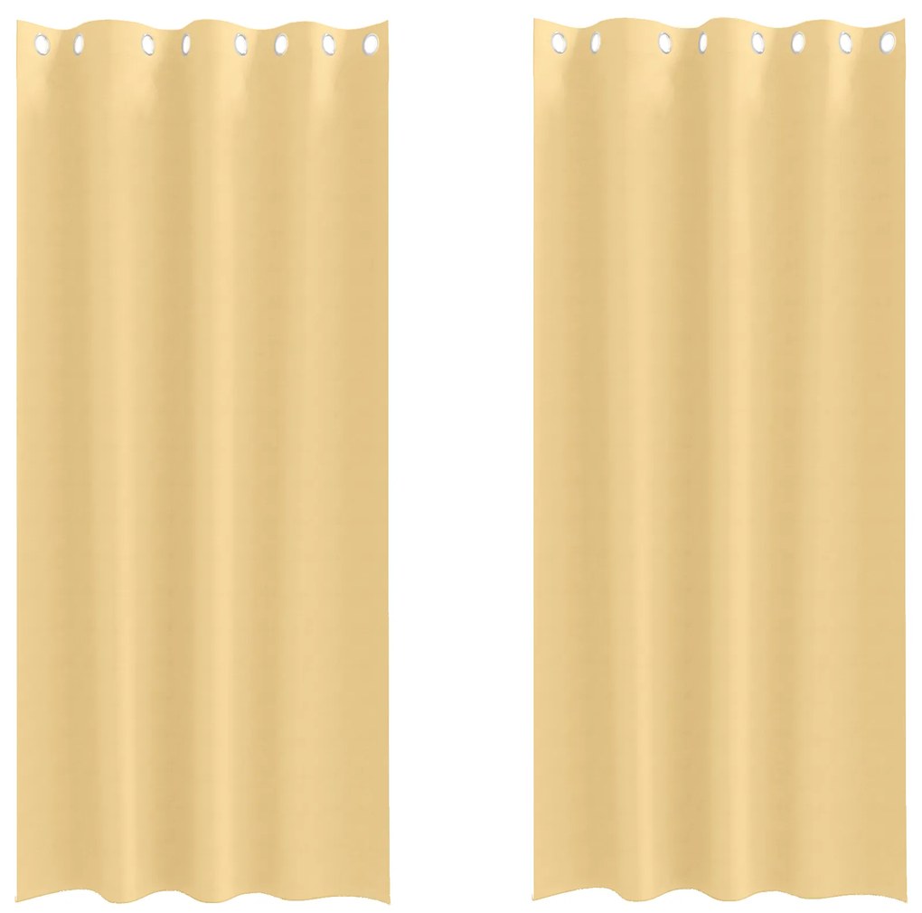 vidaXL Κουρτίνες με κουρτίνες 2 pcs Μπεζ 225 x 140 εκ. Πολυεστέρας