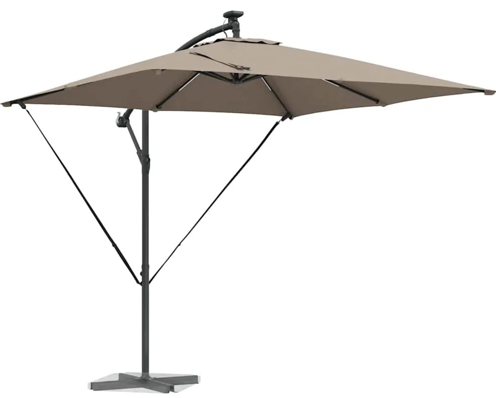 vidaXL Ομπρέλα Cantilever Banana Taupe 249 x 249 x 250 εκ.