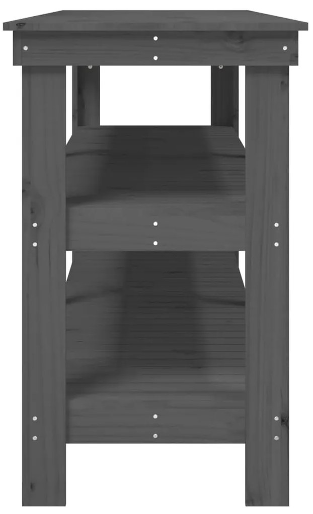 vidaXL Πάγκος Εργασίας Γκρι 181 x 50 x 80 εκ. από Μασίφ Ξύλο Πεύκου