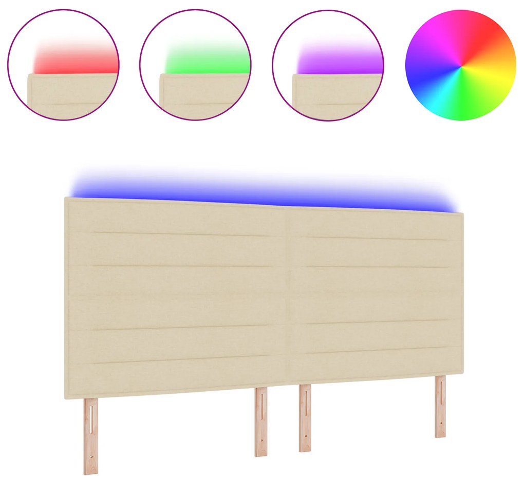 vidaXL LED Κεφαλάκι Σχεδίασης Γραμμών Κρεμ 100 εκ Ύφασμα