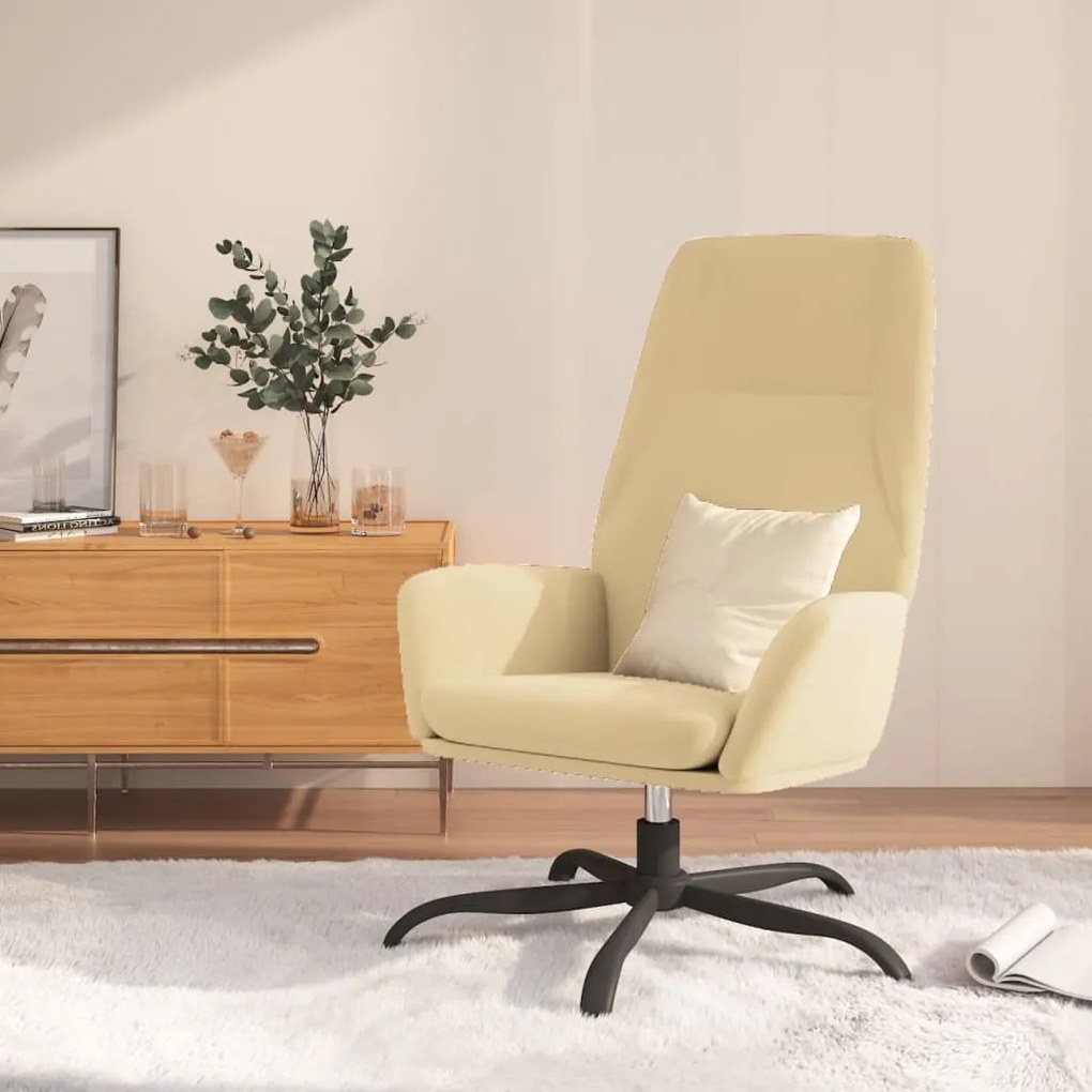 vidaXL Πολυθρόνα Relax Λευκό Κρεμ Βελούδινη