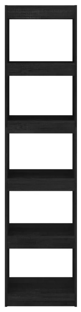 vidaXL Βιβλιοθήκη/Διαχωριστικό Χώρου Μαύρο 40x30x167,5 εκ. Ξύλο Πεύκου