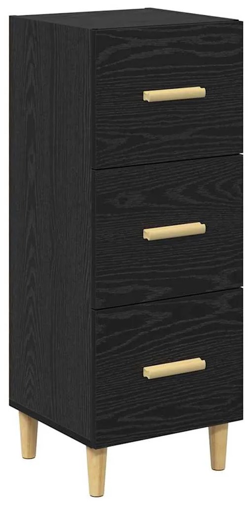 vidaXL Πλαϊνό γραφείο Μαύρη δρυς 34,5 x 34 x 90 εκ. Επεξεργασμένο ξύλο