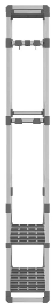 vidaXL Κρεμάστρα Ρούχων με 3 Επίπεδα Ασημί 59x29x192 εκ. Αλουμίνιο