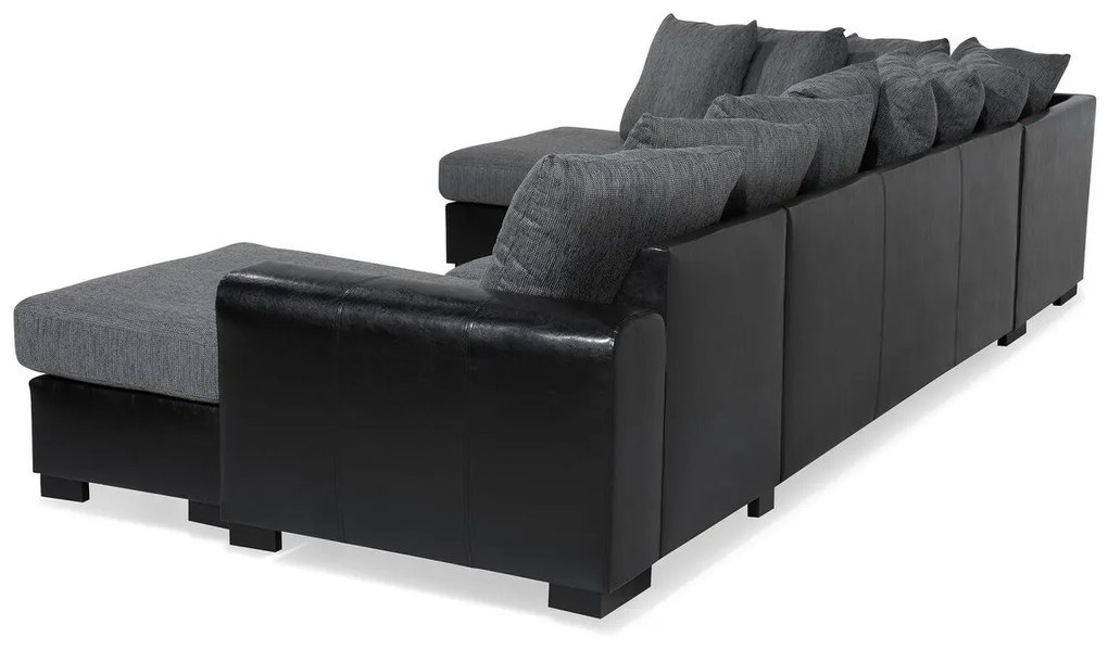 Γωνιακός Καναπές Scandinavian Choice 540, Γκρι, Μαύρο, 380x215x90cm, Πόδια: Ξύλο | Epipla1.gr