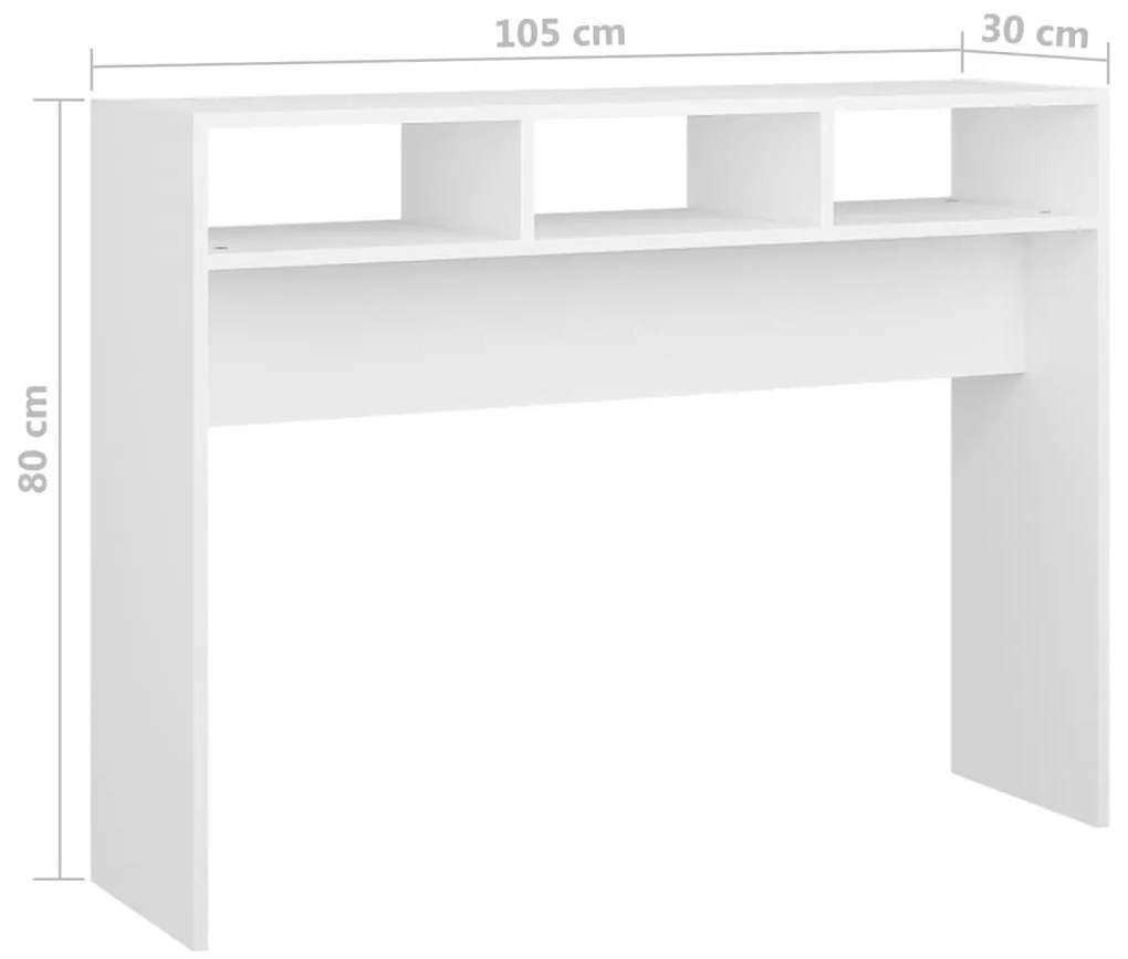 Τραπέζι Κονσόλα Λευκό 105 x 30 x 80 εκ. από Επεξ. Ξύλο - Λευκό