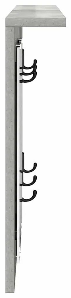 vidaXL Τοίχου Κρεμάστρα με ράφι Γκρι σκυροδέματος 85 x 10 x 45 εκ.