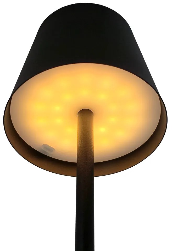 POWERTECH LED επιτραπέζιο φωτιστικό HLL-0193, ρυθμιζόμενο, επαναφορτιζόμενο, μαύρο