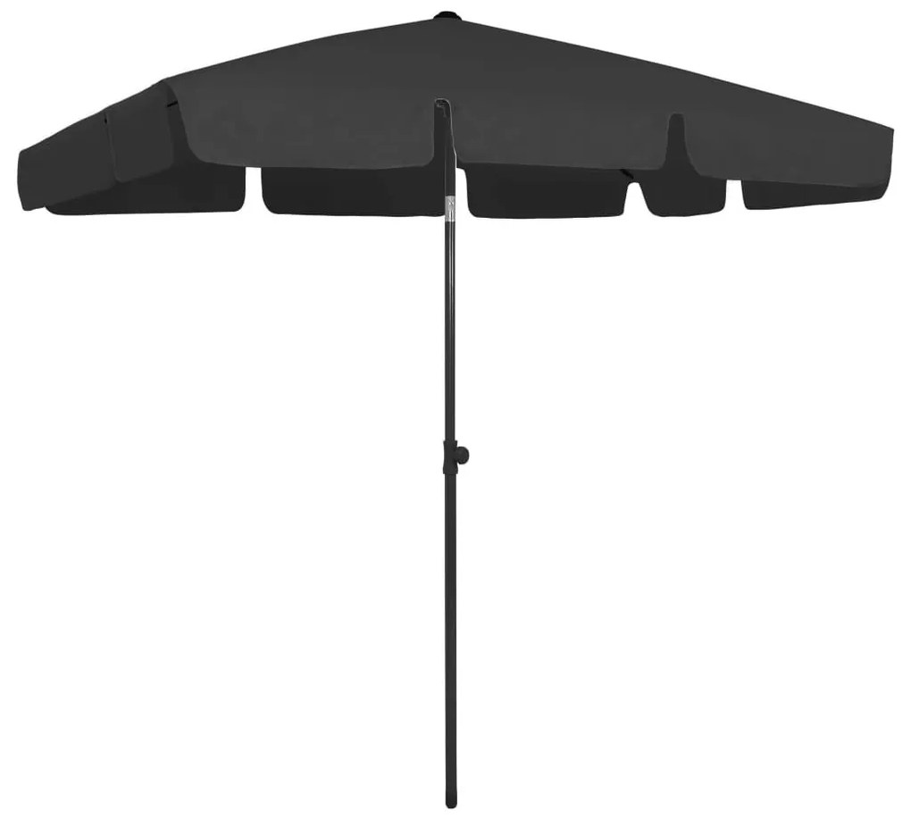 Ομπρέλα Θαλάσσης Μαύρη 200 x 125 εκ. - Μαύρο