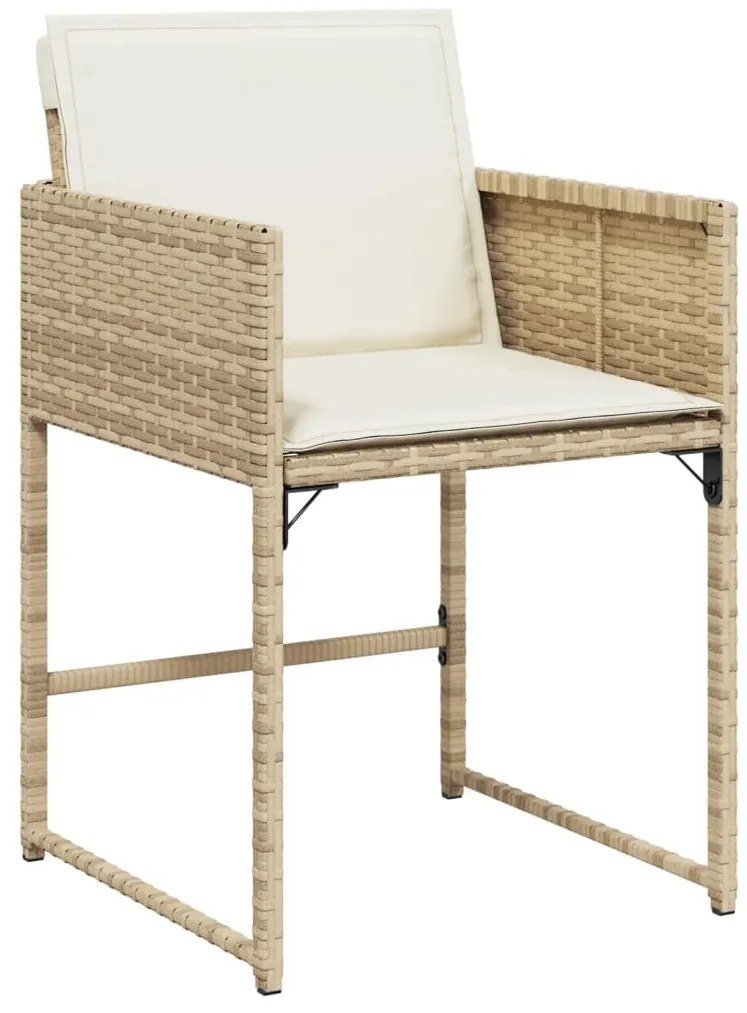 vidaXL Σετ Τραπεζαρίας Κήπου 13 τεμ. Μπεζ Συνθ. Ρατάν με Μαξιλάρια