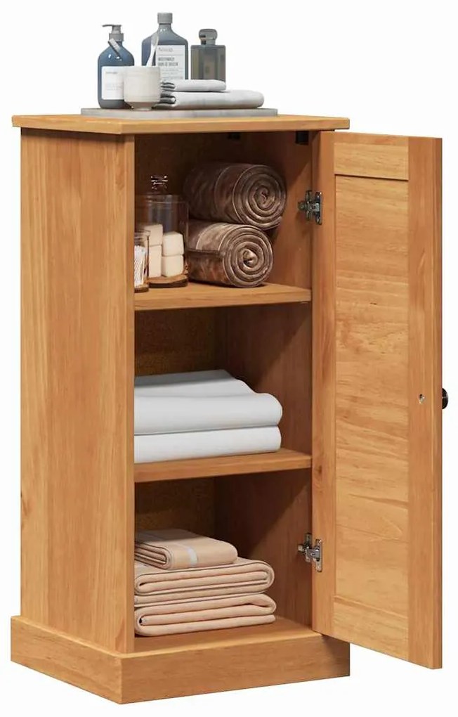 vidaXL Ντουλάπα Μπάνιου καφέ μελί 37 x 34 x 80 εκ Μασίφ ξύλο πεύκου