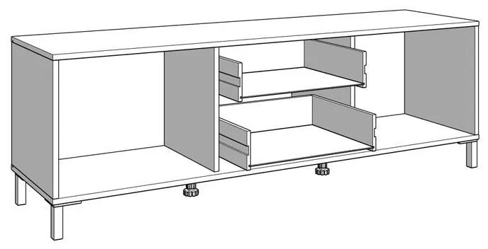 Έπιπλο Τηλεόρασης Laval 157 3K2F2V Artisan Oak - Μαύρο 157x40x52 εκ. 157x40x52 εκ.
