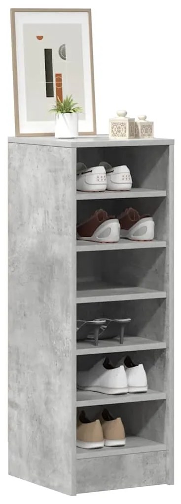 vidaXL Παπουτσοθήκη Γκρι Σκυροδέματος 31,5x35x90 εκ. από Επεξ. Ξύλο