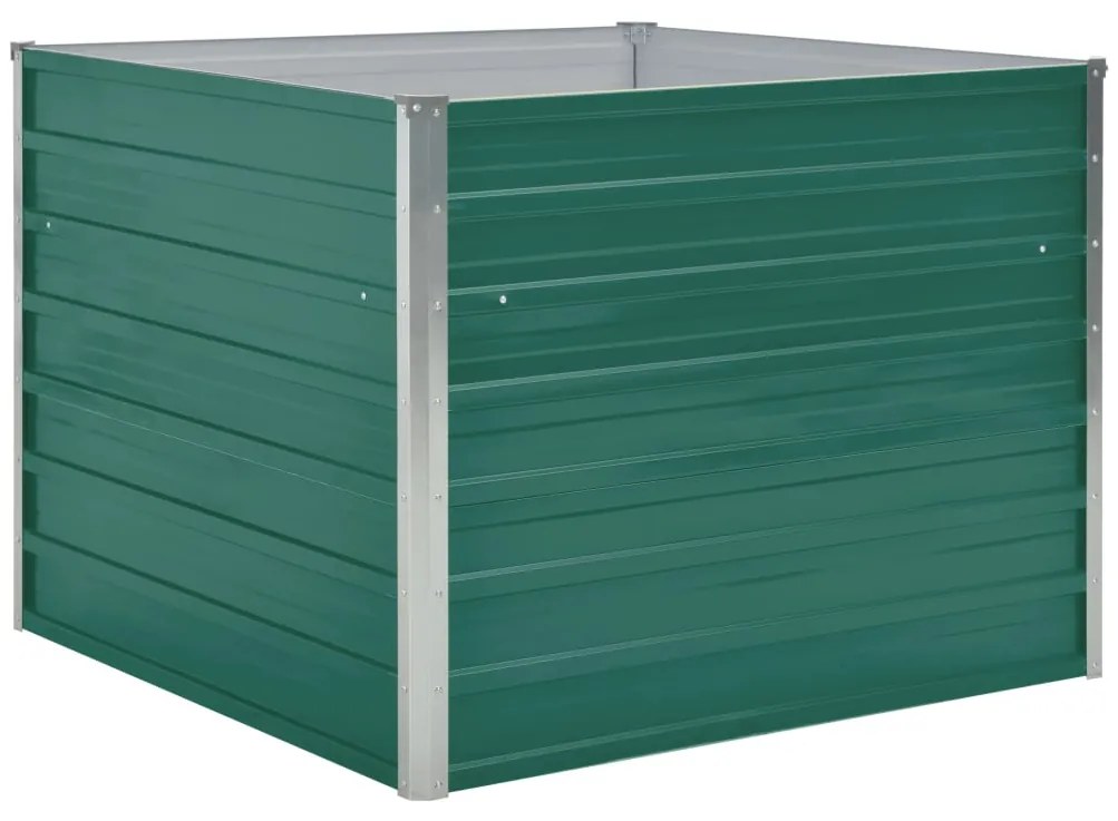 vidaXL Ζαρντινιέρα Ψηλή Πράσινη 100x100x77 εκ. από Γαλβανισμένο Χάλυβα