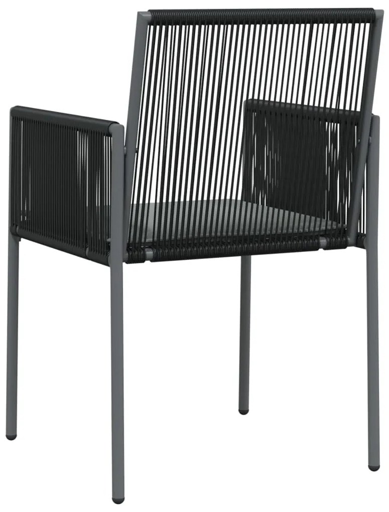 vidaXL Καρέκλες Κήπου 2 τεμ. Μαύρες 54x60,5x83,5 εκ Συνθ. Ρατάν/Μαξιλ.