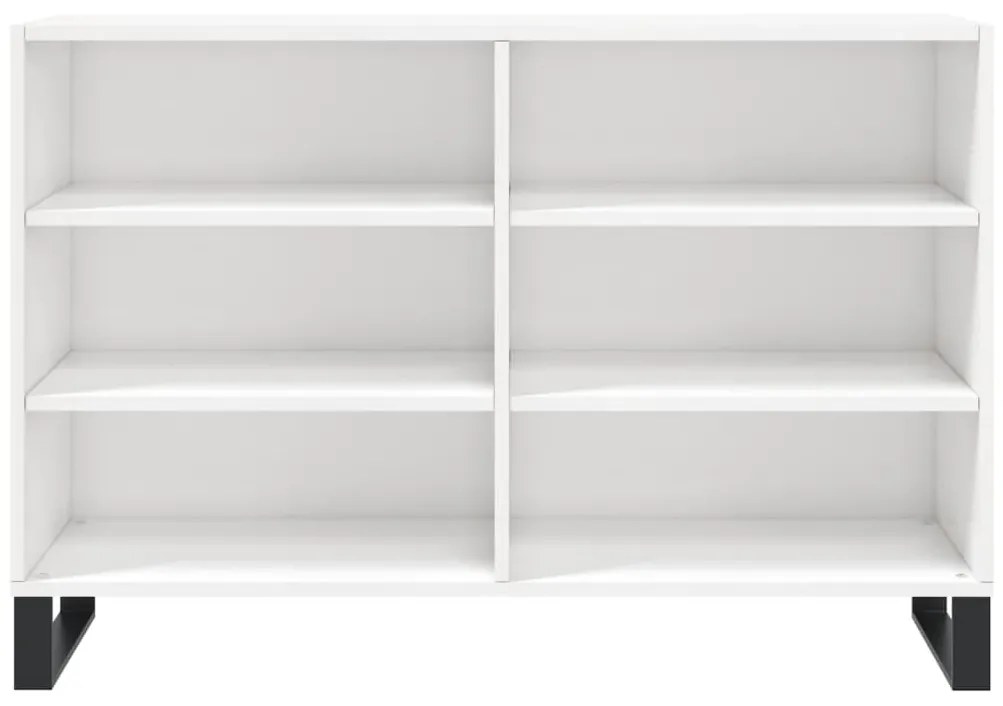 vidaXL Ραφιέρα Γυαλιστερή Λευκή 103,5 x 35 x 70 εκ. από Επεξεργ. Ξύλο