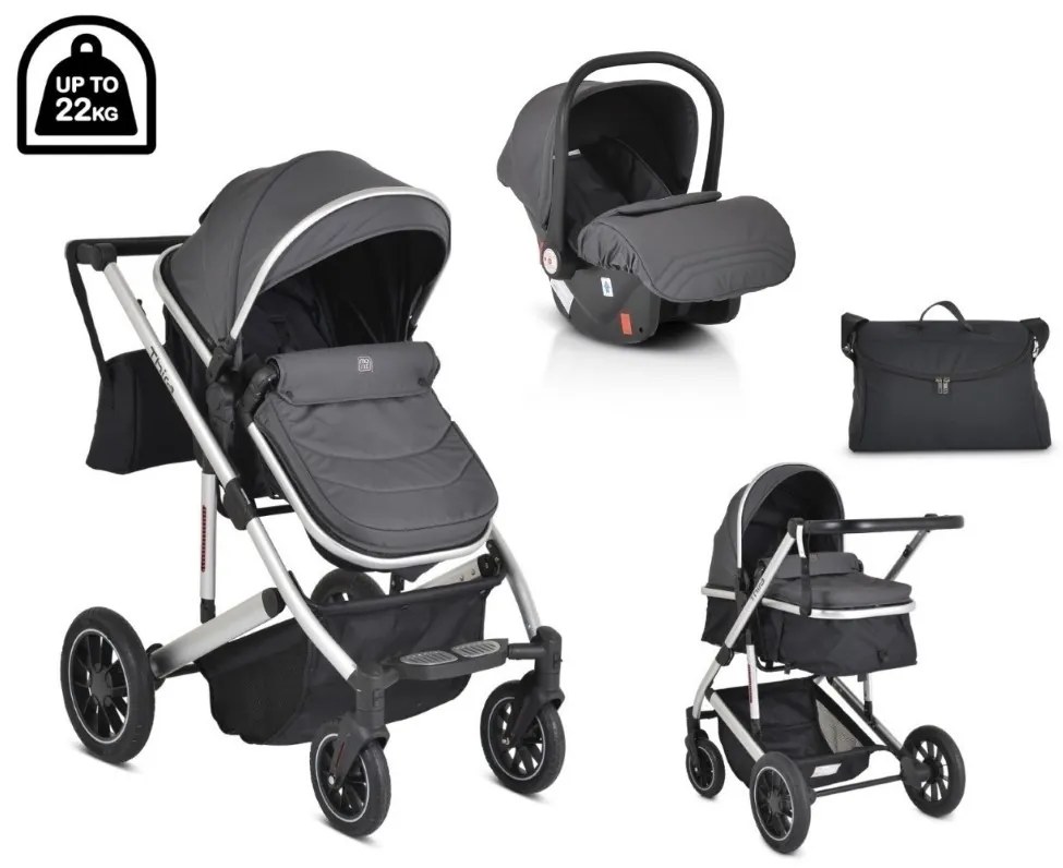 MONI ΜΕΤΑΤΡΕΠΟΜΕΝΟ ΚΑΡΟΤΣΙ 3 ΣΕ 1 ΜΕ ΚΑΘΙΣΜΑ ΑΥΤΟΚΙΝΗΤΟΥ THIRA GREY 3800146236045-3