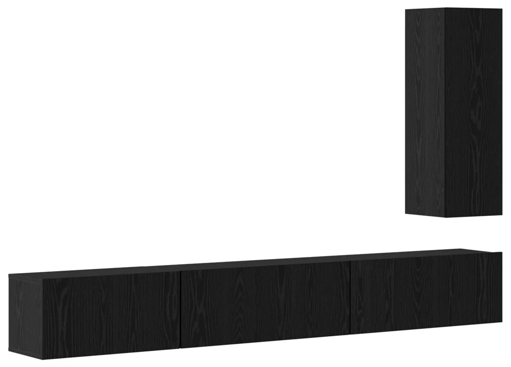 vidaXL Σετ επίπλου τηλεόρασης 4 pcs Μαύρη Δρυς 30.5 x 30 x 90 cm