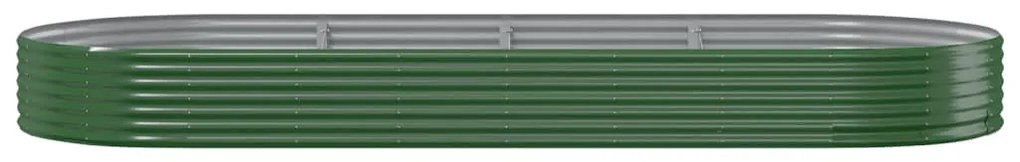 vidaXL Ζαρντινιέρα Πράσινο 373x140x36εκ. Ατσάλι με Ηλεκτρ.Βαφή Πούδρας