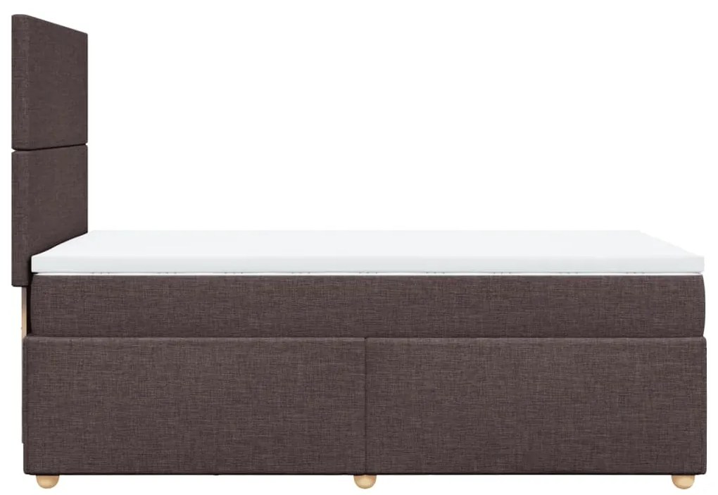 vidaXL Κρεβάτι Boxspring με Στρώμα Σκούρο Καφέ 80x200 εκ. Υφασμάτινο