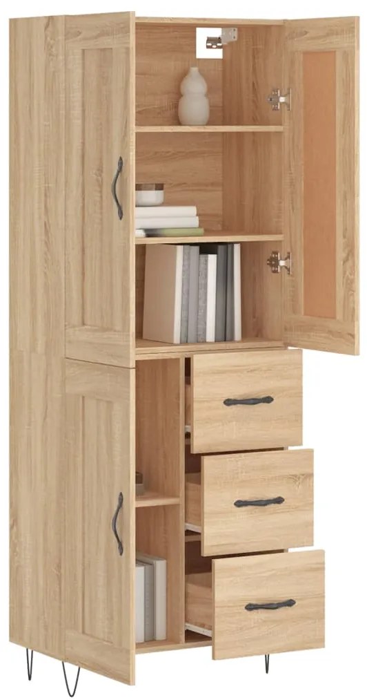 vidaXL Ντουλάπι Sonoma δρυς 69,5 x 34 x 180 εκ. από Επεξεργασμένο Ξύλο