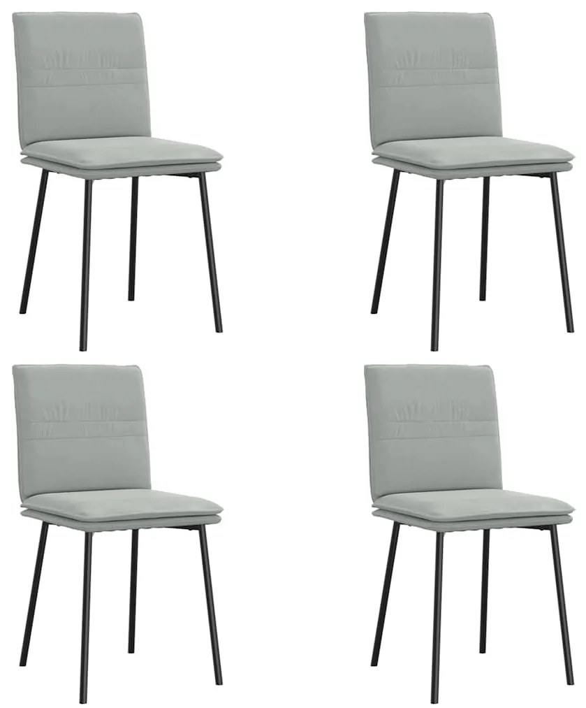 vidaXL Καρέκλες Τραπεζαρίας 4 τεμ. Ανοιχτό Γκρι Βελούδινες