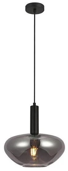 Κρεμαστό Φωτιστικό Οροφής Οβάλ E27 60W IP20 Zaron Sunlight-ZARON-V-SM-Μαύρο ZARON-V-SM