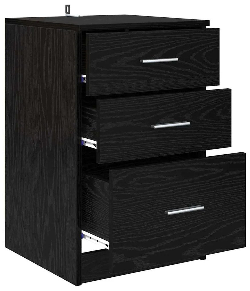 vidaXL Κομοδίνο Μαύρη δρυς 40 x 40 x 63 εκ. Επεξεργασμένο ξύλο