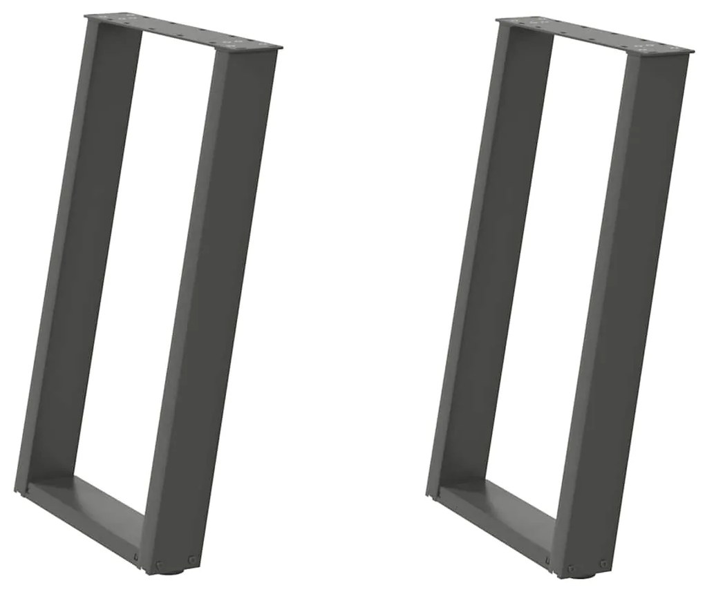 vidaXL Πόδια Τραπεζαρίας σε Σχήμα U 2 τεμ. Ανθρακί 60x(72-73) εκ. Ατσάλι