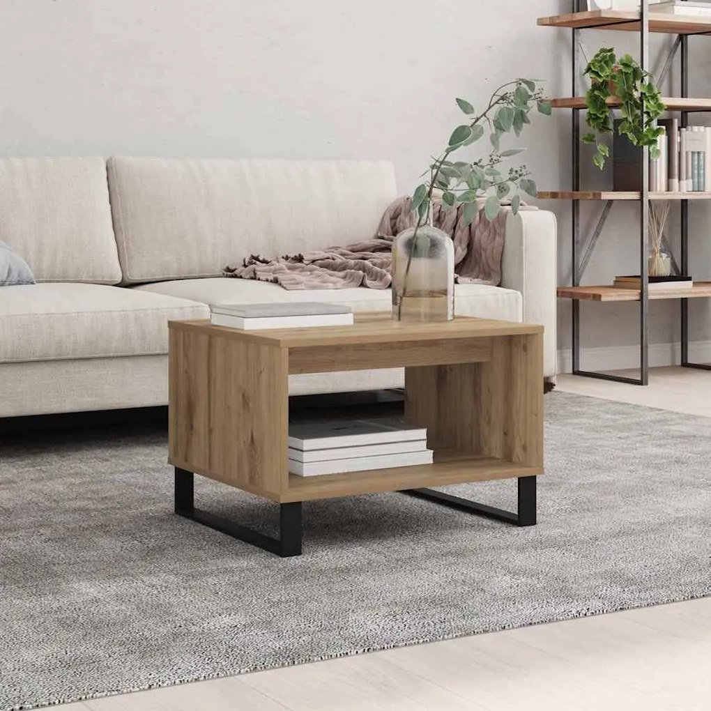 vidaXL Τραπεζάκι σαλονιού artisan δρυς 60 x 50 x 40 εκ