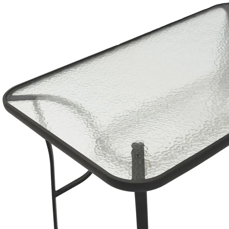 Σετ κήπου - Τραπεζαρία Sussie - Ensure 5 τεμ. μέταλλο - γυαλί μαύρο 140x80x70 εκ. 140x80x70 εκ.