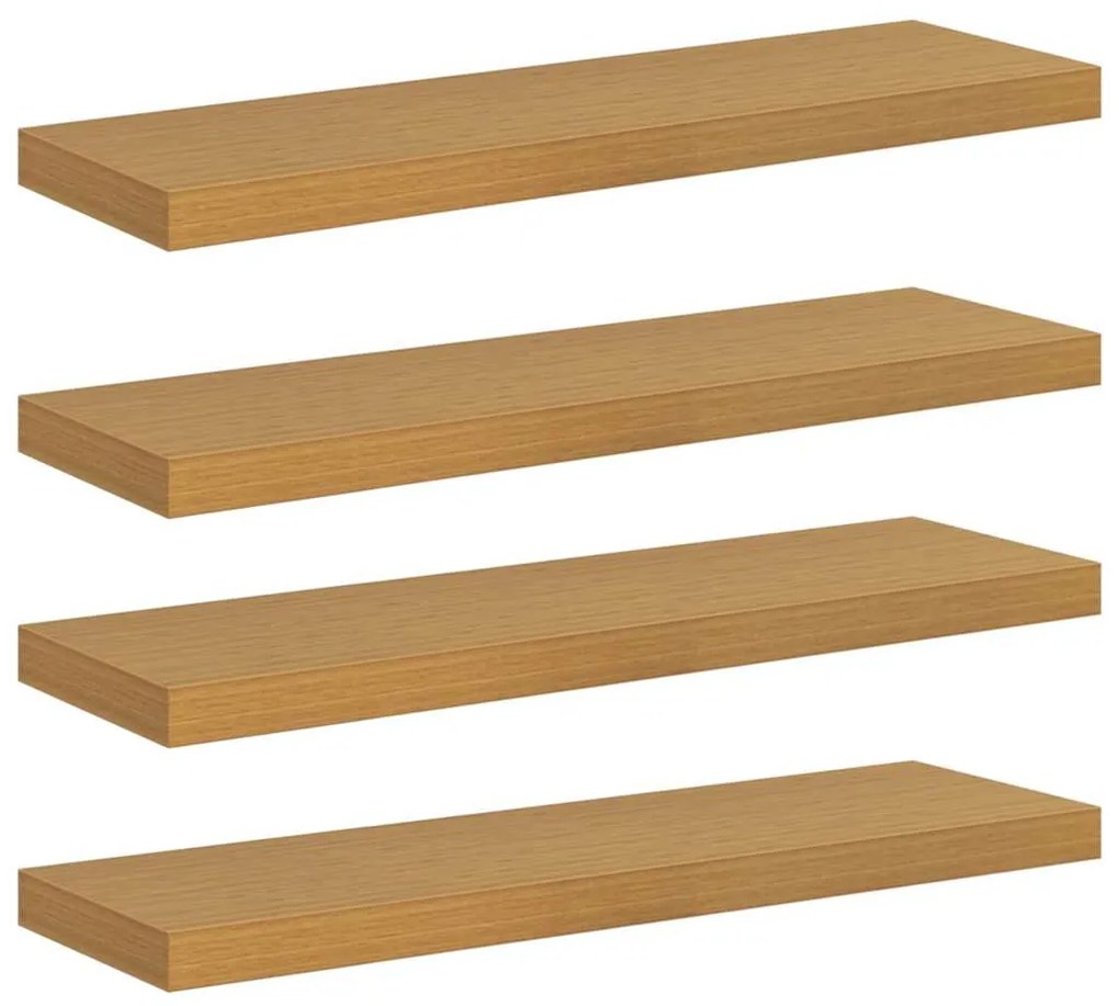 vidaXL Ράφι Τοίχου 4 pcs Μπεζ 80 x 23,5 x 4 εκ Επεξεργασμένο ξύλο